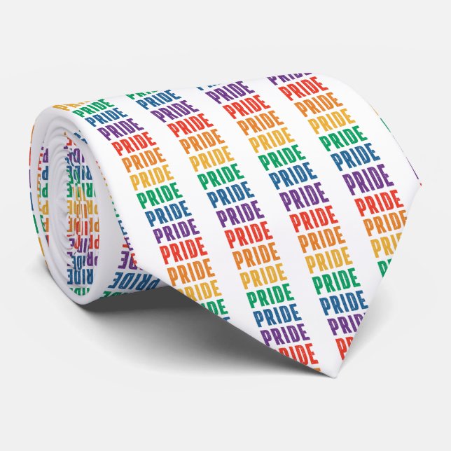Corbata Orgullo LGBTQ Arco de cuello de arcoiris (Enrollado)
