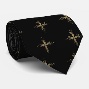 Corbata Ornamentos dorados sobre fondo negro