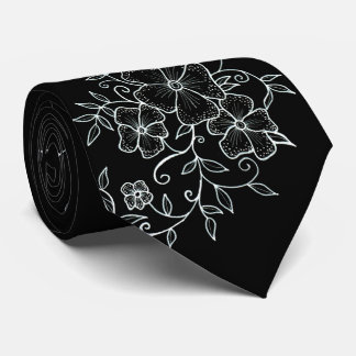 Corbata Ornamentos florales Nariz de cuello negro