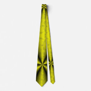 Corbata Oro Amarillo Arcoíris Negro en Leatheroptik
