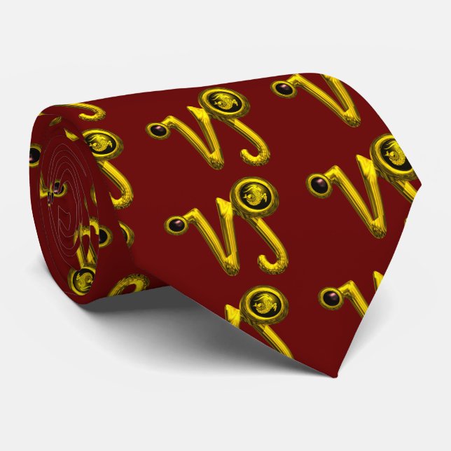 Corbata ORO CAPRICORN ZODIAC JEWEL , rojo (Enrollado)