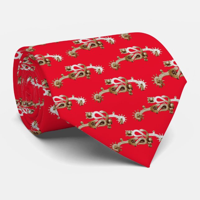 Corbata Oro Cowboy Spurs Occidental (Enrollado)