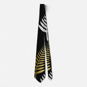 Corbata oro de helecho arte de plata Neck Tie