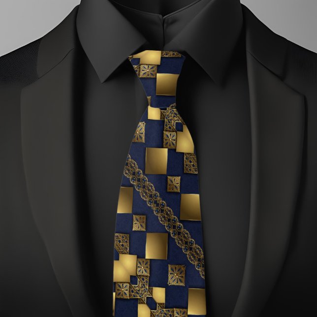 Corbata Oro en Patrón Argyle Inclinado sobre Zafiro (Subido por el creador)