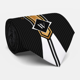 Corbata Oro retro, negro y blanco