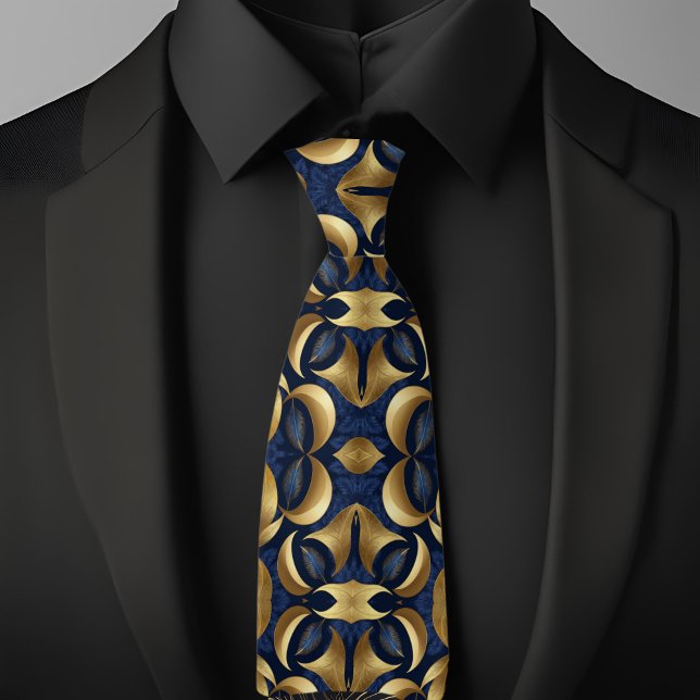 Corbata Oro sobre patrón audaz de zafiro (Subido por el creador)