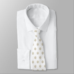 Corbata Oro y modelo blanco de los copos de nieve cones