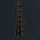 Corbata Oro y piña tropical elegante negra<br><div class="desc">Este diseño fue creado a través del arte digital. Se puede personalizar haciendo clic en el botón personalizar y cambiando el color, agregando un nombre, iniciales o tus palabras favoritas. Contáctame en colorflowcreations@gmail.com si quieres tener este diseño en otro producto. Compra mi pintura de acrílico abstracta original a la venta...</div>