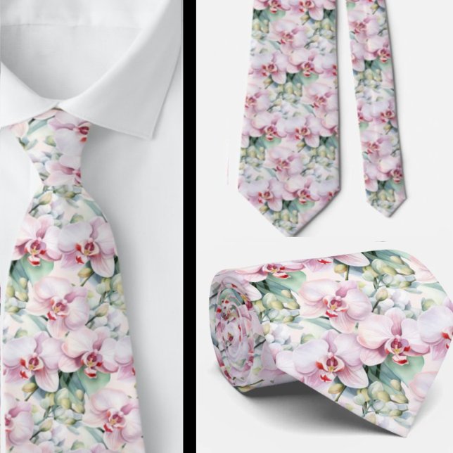 Corbata Orquídeas Arcoíris Pastel Lila Rosa Púrpura (Subido por el creador)