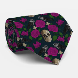 Corbata Oscuro Rosa gótico gótico grisáceo Vines Raven Sku