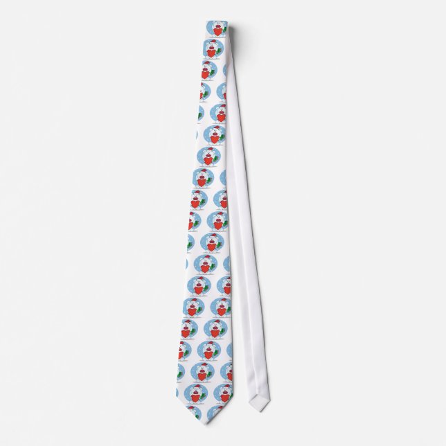 Corbata Oso blanco Santa con corazón (Anverso)