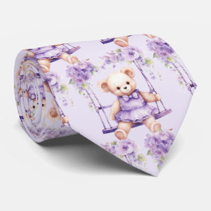 Corbata Oso de peluche morado lila