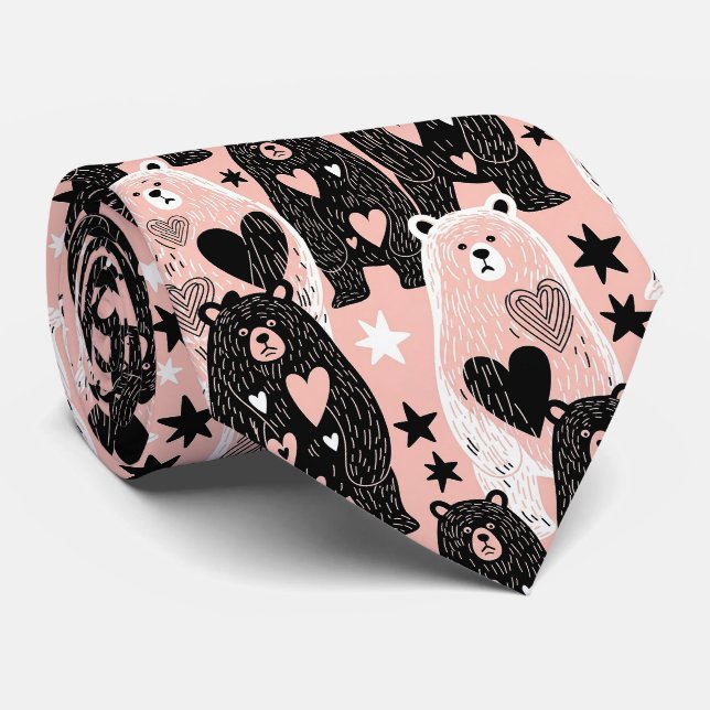 Corbata Oso Lindo - Suave Bosque Pastel (4) (Enrollado)