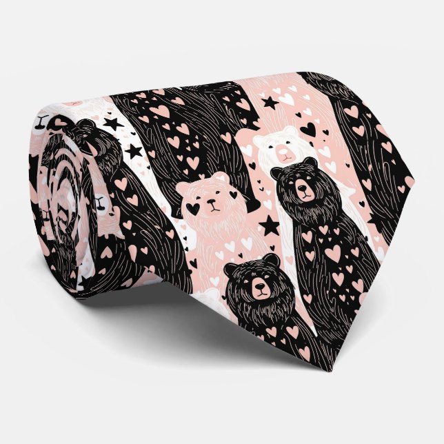 Corbata Oso Lindo - Suave Bosque Pastel (5) (Enrollado)