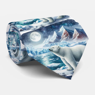 Corbata Oso polar acuarela Hielo Ártico 