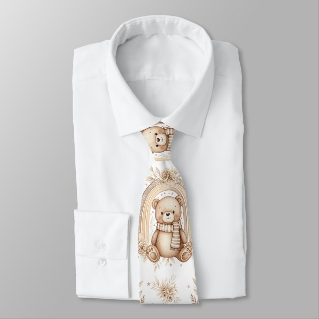 Corbata Oso Teddy Boho Arcoíris Floral Neutral (Atado)