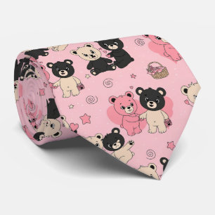 Corbata Osos de peluche con corazones y rosados - San Vale