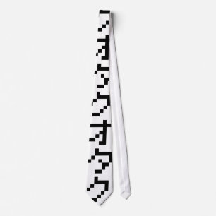 Corbata OTAKU 8 bits Pixel japonés Katakana vertical