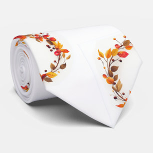 Corbata Otoño Cae Wreath Feliz Día de Acción de Gracias