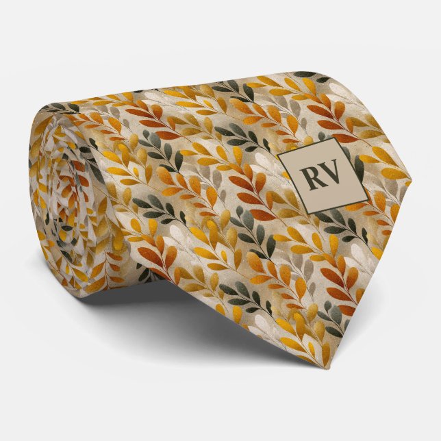 Corbata Otoño Hoja Dorada Personalizada Otoño (Enrollado)