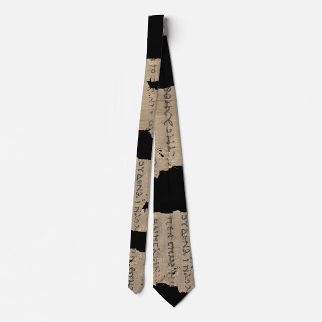 Corbata P52 Papyrus Fragment Tie–Earliest New Testament (Reverso)