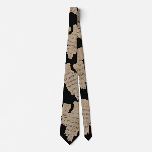 Corbata P52 Papyrus Fragment Tie–Earliest New Testament (Anverso)
