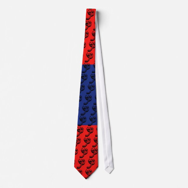 Corbata P Monograma Rojo y Azul (Anverso)