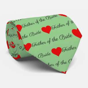 Corbata Padre de la novia Corazón Rojo Verde