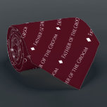 Corbata Padre de la Tierra repitiendo el texto blanco Borg<br><div class="desc">Esta divertida corbata de cuello color burdeos o marrón es el accesorio perfecto para el padre del novio en tu boda. Presenta un diseño simple y elegante con la palabra "Padre del Groom" escrita en un sofisticado tipo de letra blanco mayúscula, y repitiendo en un patrón diagonal con separadores de...</div>