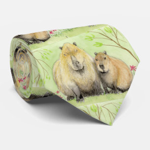 Corbata Padre y bebé carpincho