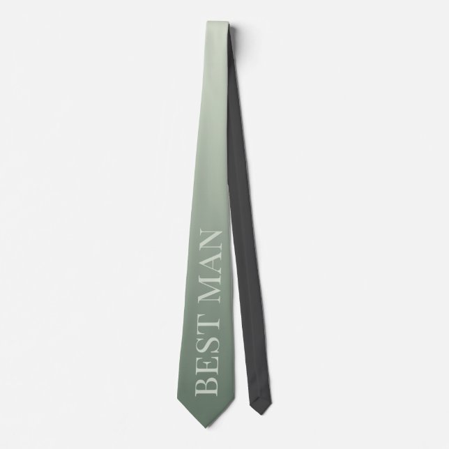 Corbata Padrino de boda pidiendo sage verde  (Anverso)