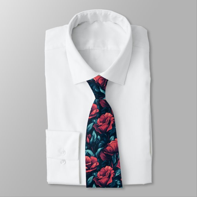 Corbata Padrinos con Estilo Rosas Florales (Atado)