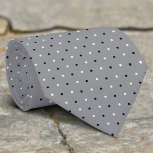 Corbata Padrinos con lunares negros y blancos sobre fondo