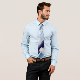 Corbata Padrinos de boda Color Block Moderno Azul Marino P