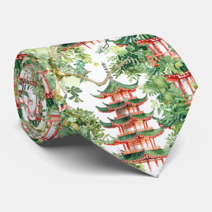 Corbata Pagoda Soñadora Bosque Sabio Acuarela