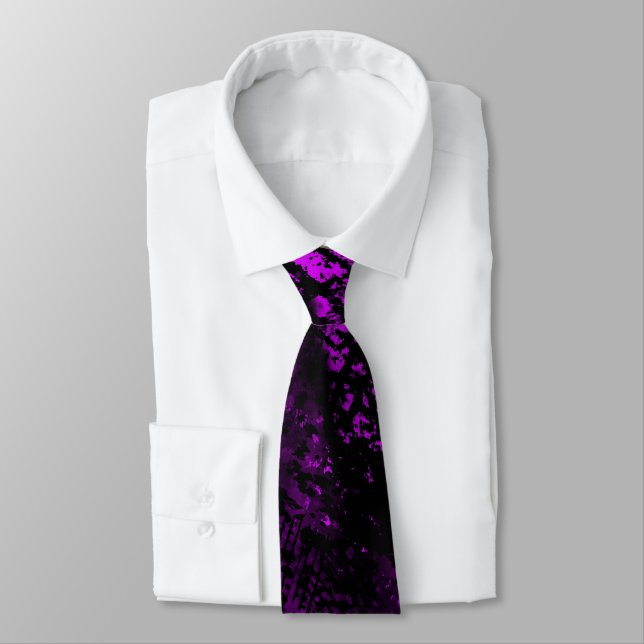 Corbata Paint Splatt Effect Purple & Black (Atado)