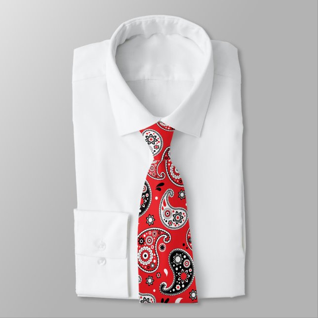 Corbata País elegante Red Bandana Paisley Occidental (Atado)