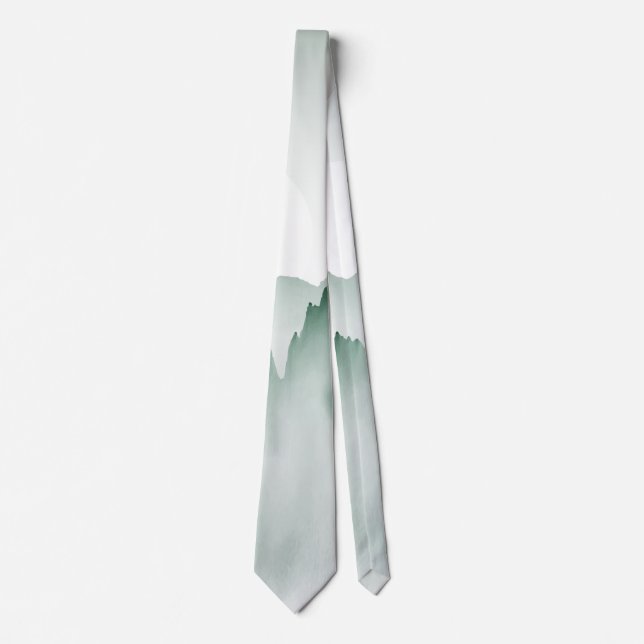 Corbata Paisaje de montaña acuático pintado a mano (Anverso)