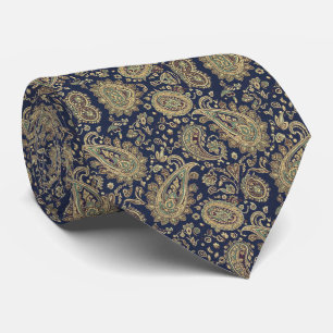 Corbata Paisley Azul Marino de Medianoche