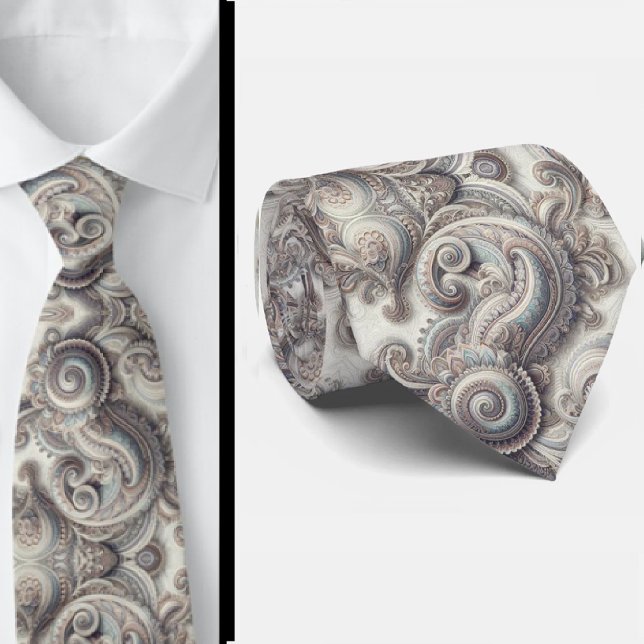Corbata Paisley Azul Premium Dorado y Blanco (Subido por el creador)