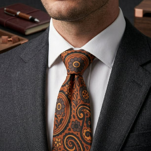 Corbata Paisley de cobre vintage