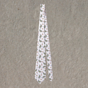 Corbata Paisley Dots Flores Patrón Púrpura Verde Rosa