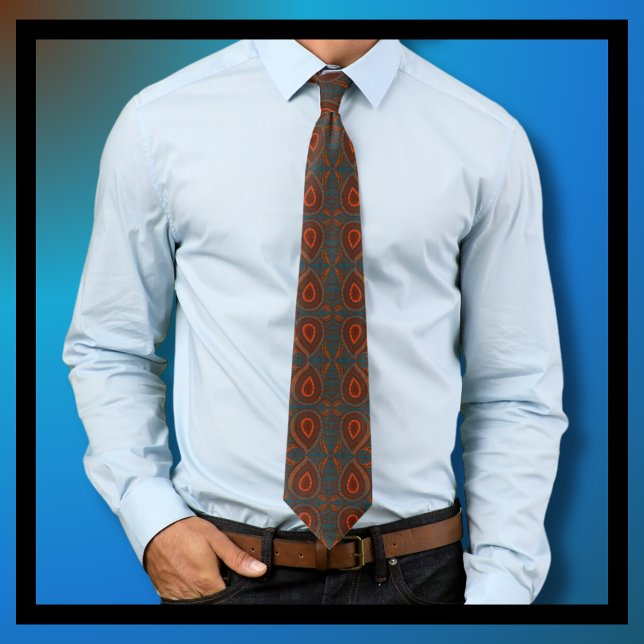 Corbata Paisley Pattern Naranja Blue Brown (Subido por el creador)