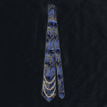 Corbata Paisley Peacock de la Marina Negra y la Vintage Go<br><div class="desc">Fiesta de la boda de paisley vintage por pavo real marea negra azul marino y dorada para los chicos. Padre de la Novia, Padre de Groom, Groomsman, Mejor Hombre y Groom. Diseño Boda Retro Paisley. Vintage Inspiración Paisley Estética Mehndi Indian Paisley Bodas Ties. También es perfecto para los grandes temas...</div>