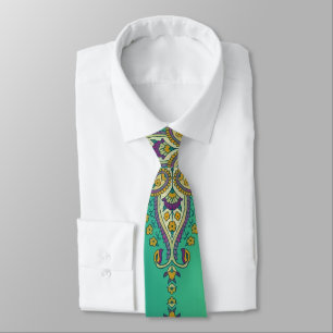 Corbata Paisley sobre Verde