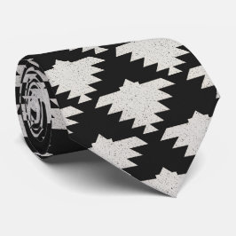 Corbata Pájaro geométrico tribal vintage | Boho negro y ma