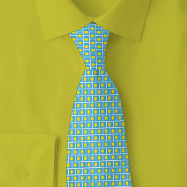 Corbata Palau Flag Brick Pattern