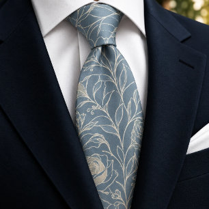 Corbata Pale Blue Floral Botánico