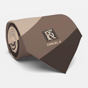 Corbata Paletas de color de lata mocha Monograma