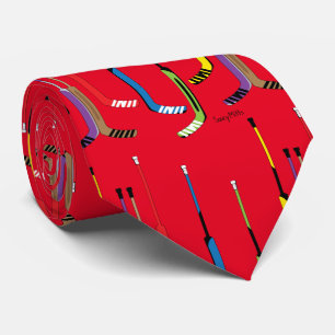 Corbata Palitos de portero de hockey multicolor rojo